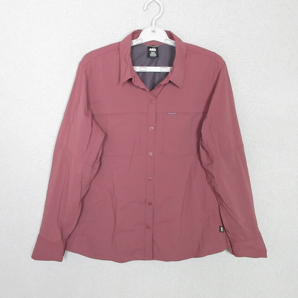 REI Co-op Sahara Hiking Shirt Womens XL Mauve Pink Long Sleeve Stretch Vent